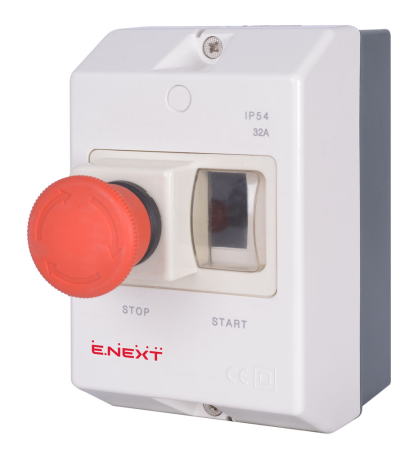 Пластмасов корпус E.MP.PRO.BOX IP54 с бутон "Стоп"
