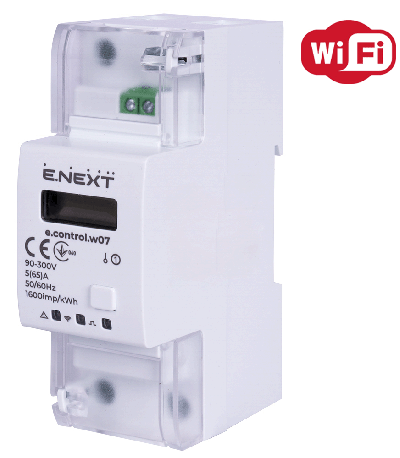 Contor electronic de electricitate monofazat e.control.w07, 5–65A, clasa 1.0, multifuncțional