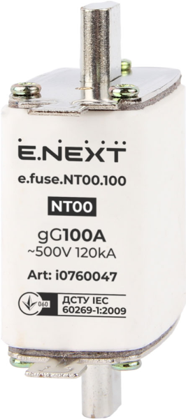 Керамичен стопяем предпазител e.fuse.nt00.100, размер 00, 100А