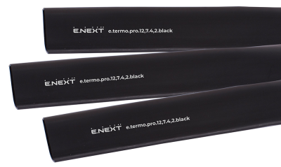Термосвиваем шлаух с лепилен слой e.termo.pro.12.7.4.2.black, 12,7/4,2 мм, 1 м, черен