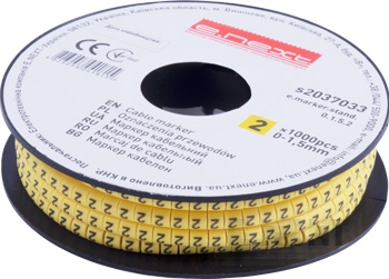 Маркер кабелен E.MARKER STAND 0–1.5 мм², символ „2“, 1000 бр.