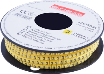 Маркер кабелен E.MARKER STAND 0–1.5 мм², символ „3“, 1000 бр.