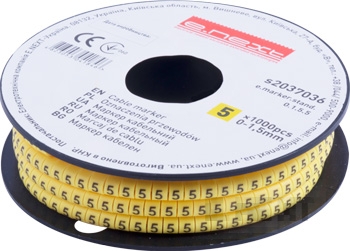 Маркер кабелен E.MARKER STAND 0–1.5 мм², символ „5“, 1000 бр.
