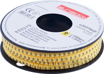 Маркер кабелен E.MARKER STAND 0–1.5 мм², символ „9“, 1000 бр.