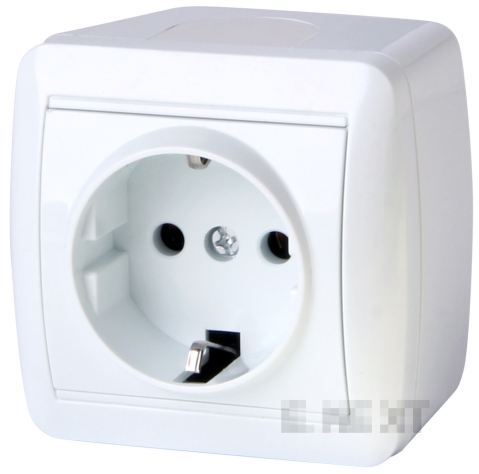Single socket E.AQUA 1230 GR IP20 for external installation E.NEXT