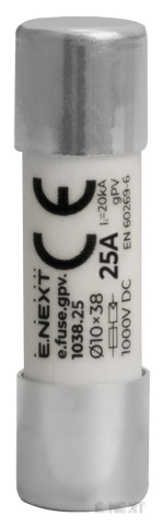 Стопяем предпазител gPV 10x38 25A 1000VDC 20kA E.NEXT i0610119