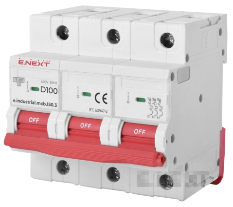 Întrerupător modular E.NEXT 3P 100A D 15kA