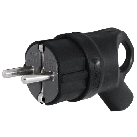 Rubber plug with angled outlet, 16 A, with protective contact, E.NEXT