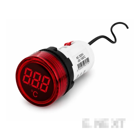ИНДИКАТОР ЗА ТЕМПЕРАТУРА LED E.AD22.TEMP, Ø22ММ, AC 80-230V, -25…+150 °C ЧЕРВЕН E.NEXT