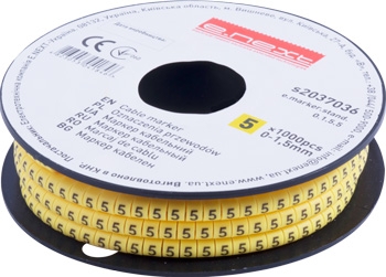 Marcator cablu E.MARKER STAND 0–1,5 mm², simbol "5", 1000 buc.