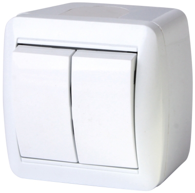 Two-button external switch E.AQUA 1112 GR IP44 E.NEXT