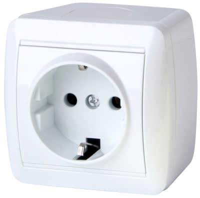 Single socket E.AQUA 1230 GR IP20 for external installation E.NEXT