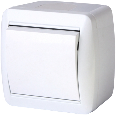 Ein-Tasten-Schalter E.NEXT e.aqua.1121.gr IP44 weiß 10A 230V s035053