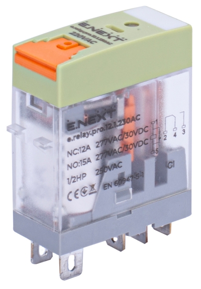 Междинно реле E.NEXT 12A 230V AC 1NO