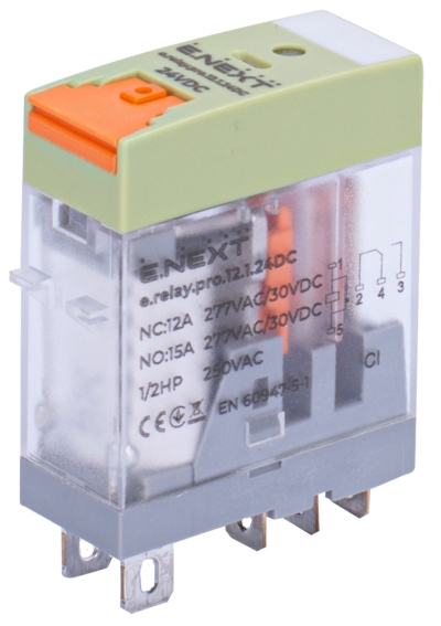Междинно реле E.NEXT 12A 24V DC 1NO