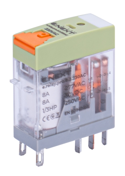 Intermediate relay 8A 230V AC 2CO E.NEXT e.relay.pro