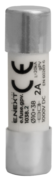 Fuse gPV 10x38 2A 1000V DC e.fuse.gpv.1038.2 E.NEXT