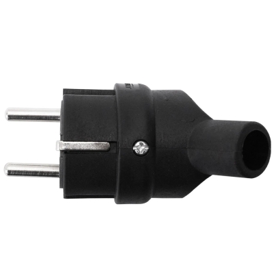 Rubber plug with angled outlet, 16 A, with protective contact, E.NEXT