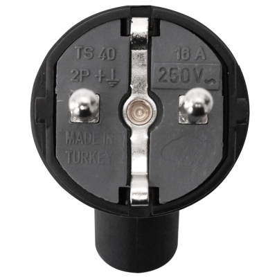 Rubber plug with angled outlet, 16 A, with protective contact, E.NEXT
