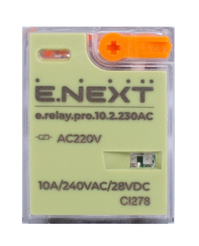 Releu intermediar 10A 230V AC 2CO E.NEXT e.relay.pro