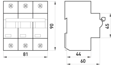Întrerupător modular E.INDUSTRIAL.MCB.150.3.D100, 3P, 100A, curbă D, 15kA, E.NEXT