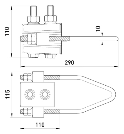 Clemă de ancorare izolată e.i.clamp.pro.16.25.a, ranforsată, 4x (16–25 mm²)