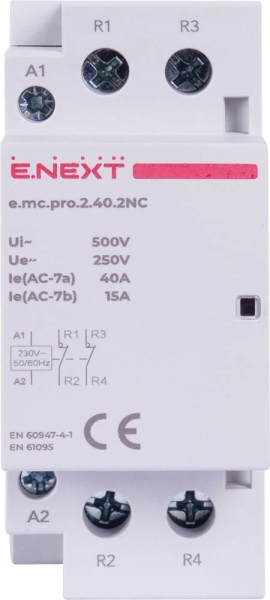 Contactor modular e.mc.pro.2.40.2NC, 2P, 40A, 2NC, bobină 230VAC