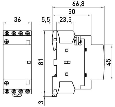 Modular contactor e.mc.pro.2.40.2NC, 2P, 40 A, 2NC, coil 230 V AC, E.NEXT