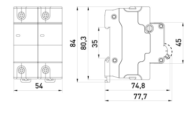 Modularer Leitungsschutzschalter e.MCB STAND 100, 2P, C125, 125 A, 10 kA