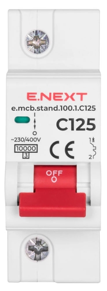 Modularer Leitungsschutzschalter e.MCB STAND 100, 1P, C125, 125 A, 10 kA