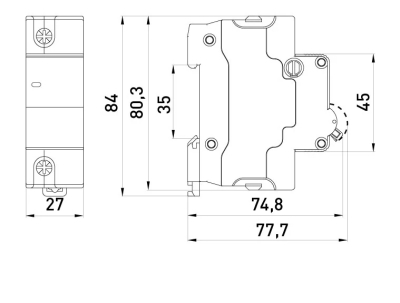Modularer Leitungsschutzschalter e.MCB STAND 100, 1P, C125, 125 A, 10 kA