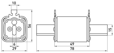 AC fuse E.FUSE NT00, 16 A (size 00)