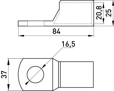 Papuc de cablu din cupru cositorit E.END.STAND.C.240 (deschidere 16,5 mm) E.NEXT