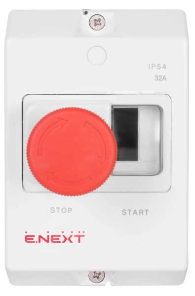 Plastic housing E.MP.PRO.BOX IP54 with "Stop" button, E.NEXT