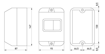 Plastic housing E.MP.PRO.BOX IP54 with "Stop" button, E.NEXT