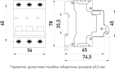 Modularer Leitungsschutzschalter e.mcb.stand.60.3.C6, 3p, 6A, C, 6kA E.NEXT