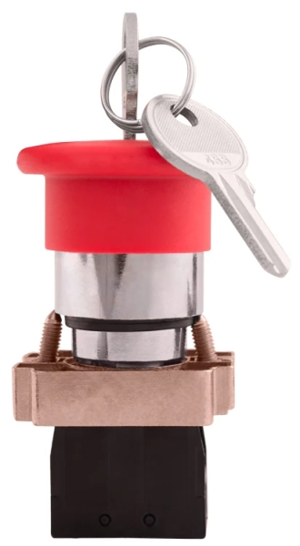 Mushroom tip push button with rotary switch e.mb.bs142 red, 1NC E.NEXT