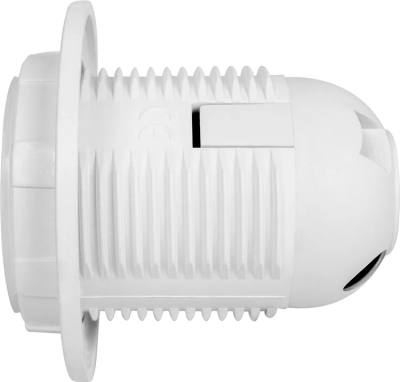 Пластмасов фасунг e.lamp E27.pl.бяла, E27 с гайка, бяла E.NEXT