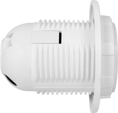 Пластмасов фасунг e.lamp E27.pl.бяла, E27 с гайка, бяла E.NEXT
