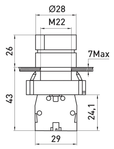 Comutator e.mb.bd33 pentru mâner standard cu 3 poziții fixe "1-0-2", 2NO E.NEXT