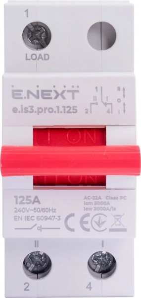 Comutator de sarcină cu trei poziții e.is3.pro.1.125, 1p, 125A E.NEXT