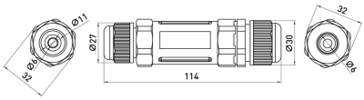 Waterproof cable connector e.wcc.cnp25, IP68, E.NEXT