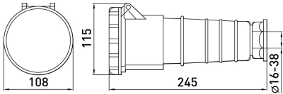 Priză portabilă e.socket.pro.5.63, 5p., 380V, IP 67, 63A (235) E.NEXT