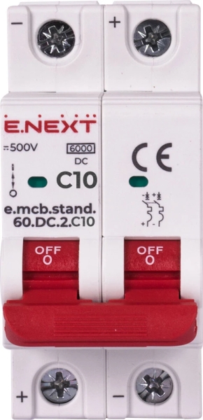 Modularer Leitungsschutzschalter e.mcb.stand.60.DC.2.C10, 2p, 10A, C, 6kA, DC E.NEXT