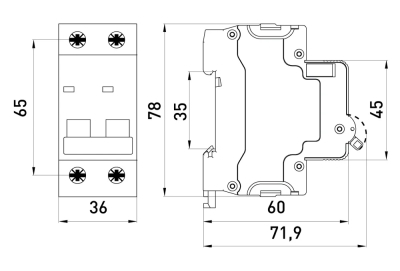 Modularer Leitungsschutzschalter e.mcb.stand.60.DC.2.C10, 2p, 10A, C, 6kA, DC E.NEXT