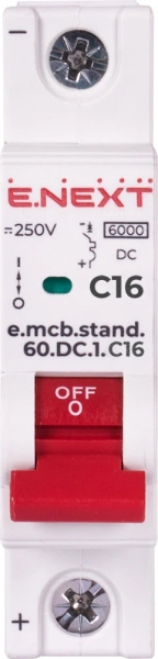 Modularer Leitungsschutzschalter e.mcb.stand.60.DC.1.C16, 1p, 16A, C, 6kA, DC E.NEXT