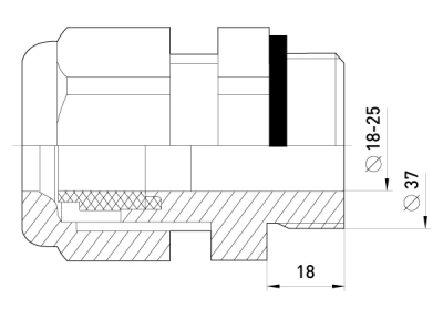 Connector E.PGL.STAND.29, WITH extended thread AND SEAL, E.NEXT