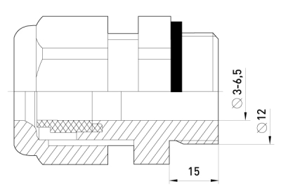 Connector E.PGL.STAND.11, WITH extended thread AND SEAL, E.NEXT