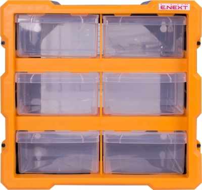ORGANIZATOR DIN PLASTIC, E.TOOLBOX.PRO.20, 6 SECȚIUNI 267X157X262MM E.NEXT