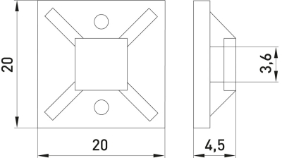 SELBSTKLEBENDE KABELBINDERBASIS E.CTB.STAND.20.20, (100 STK.) 20X20MM E.NEXT